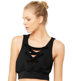 OEM customized front cross designed crop top with open back oem crop top